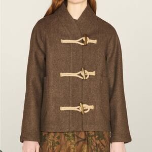 YMC Erkin Wool Duffle Jacket Brown 100% Wool Toggle XL NWT Minimalist Coat